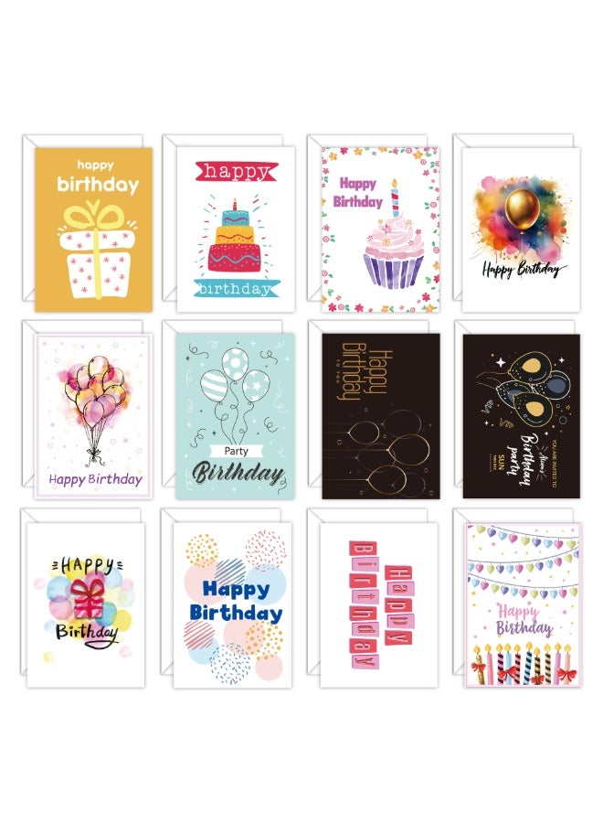 Capstro Birthday Greeting Cards Set – Cards with Envelopes for Handwritten Messages, Celebrations & Creative Gifting | Party & Craft Card Collection – Classic Illustration Style - Image 1